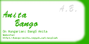 anita bango business card